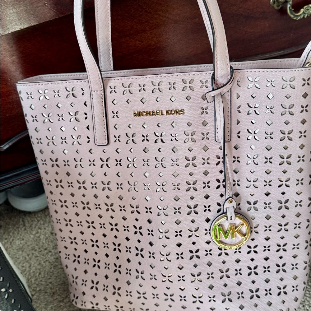 Michael Kors Light Pink Perforated Tote